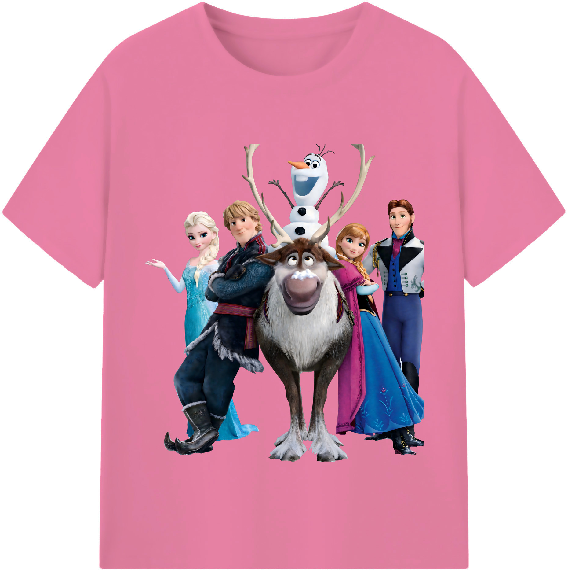 （画像用） アナと雪の女王 アンナ エルサ Frozen Anna Elsa 綿100％半袖Tシャツ（フロントプリント）